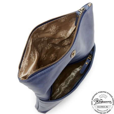 Кожаный клатч "Молли" (синий)